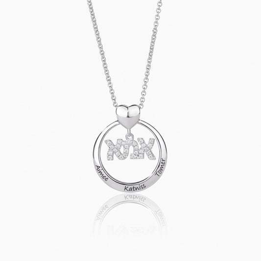 engraved hebrew name necklace for mother in silver gold