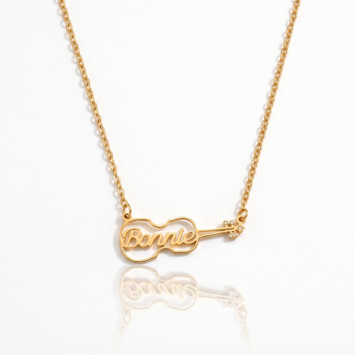 personalized name violin necklace