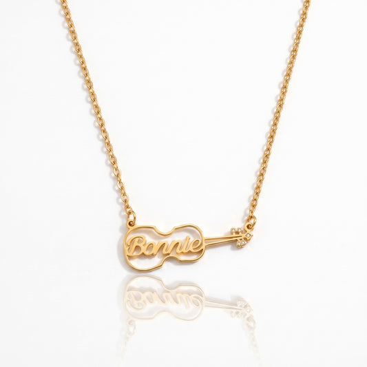 personalized name violin necklace