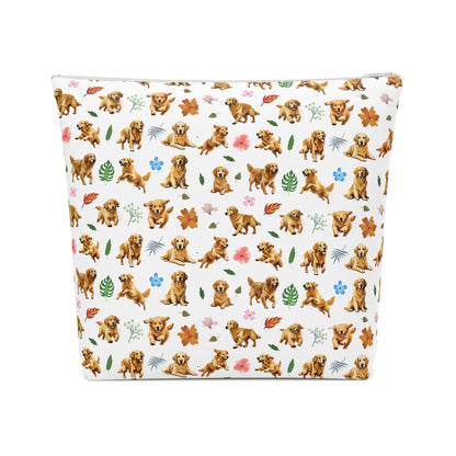 Golden Retriever Print Cotton Cosmetic Bag/Make up Organizer & Travel Pouch