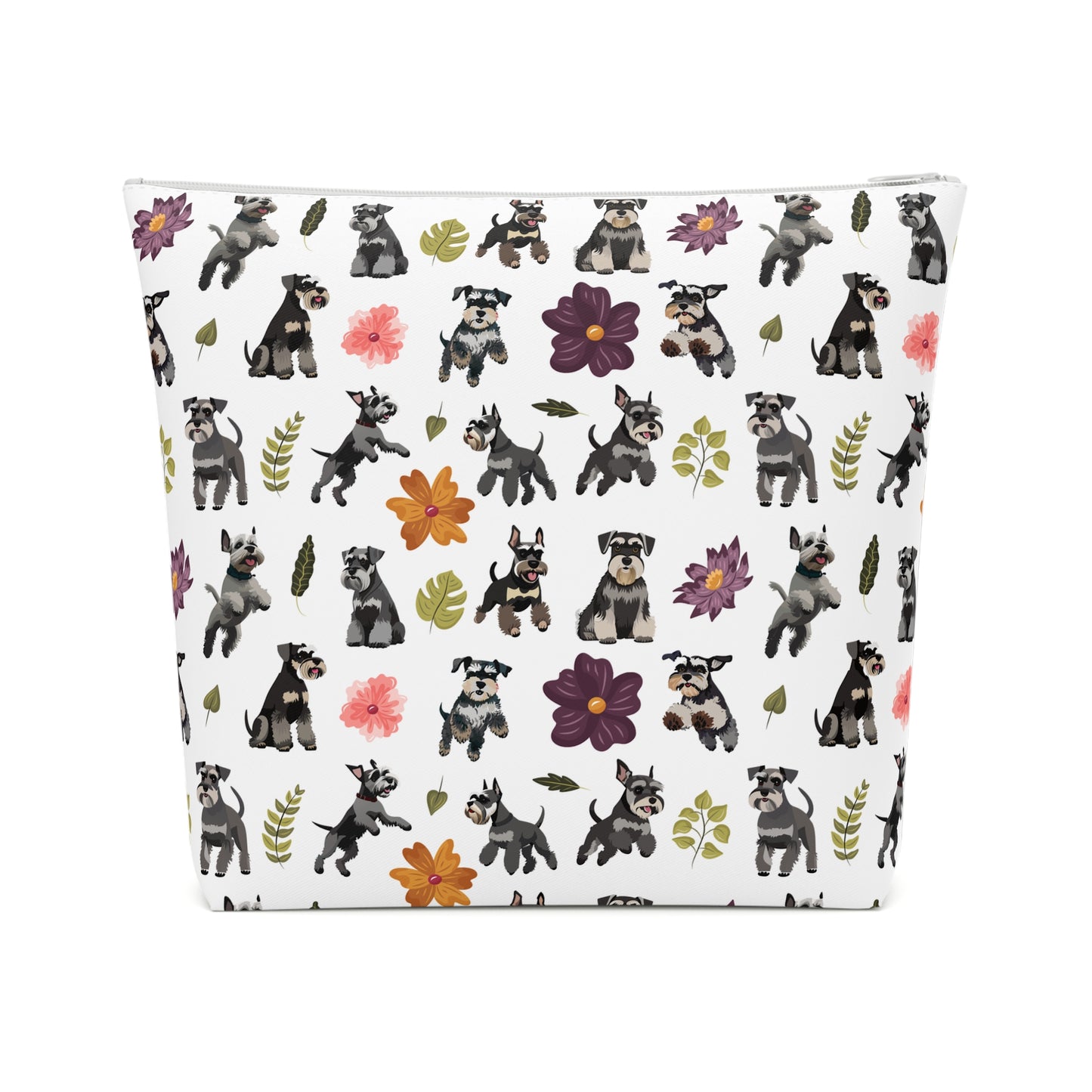 Schnauzer Print Cotton Cosmetic Bag/Makeup Organizer & Travel Pouch
