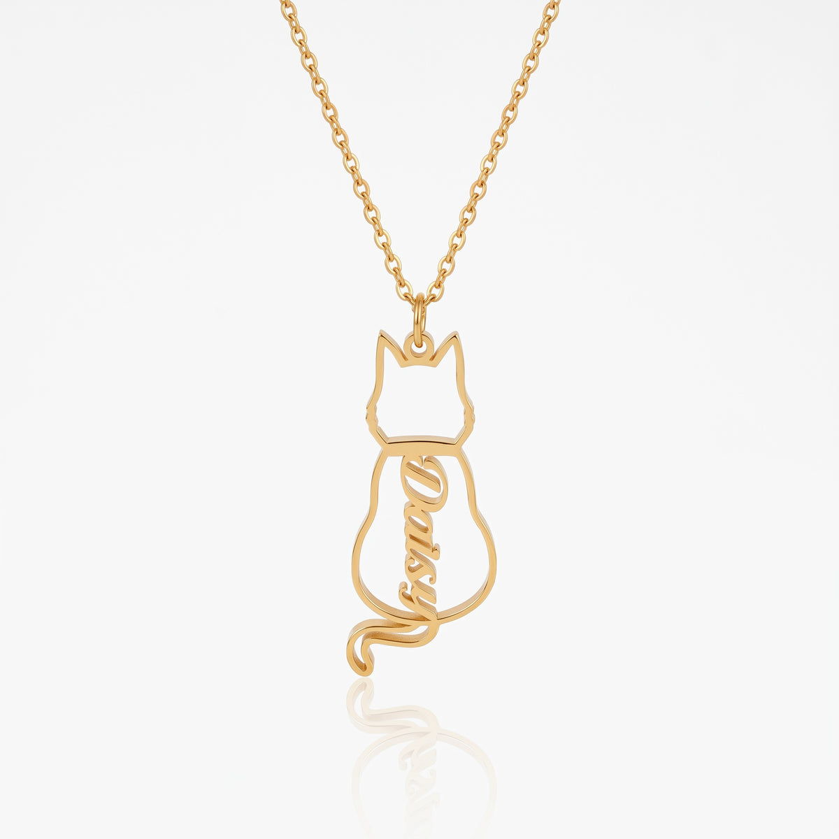 personalized cat or dog line drawing name necklace