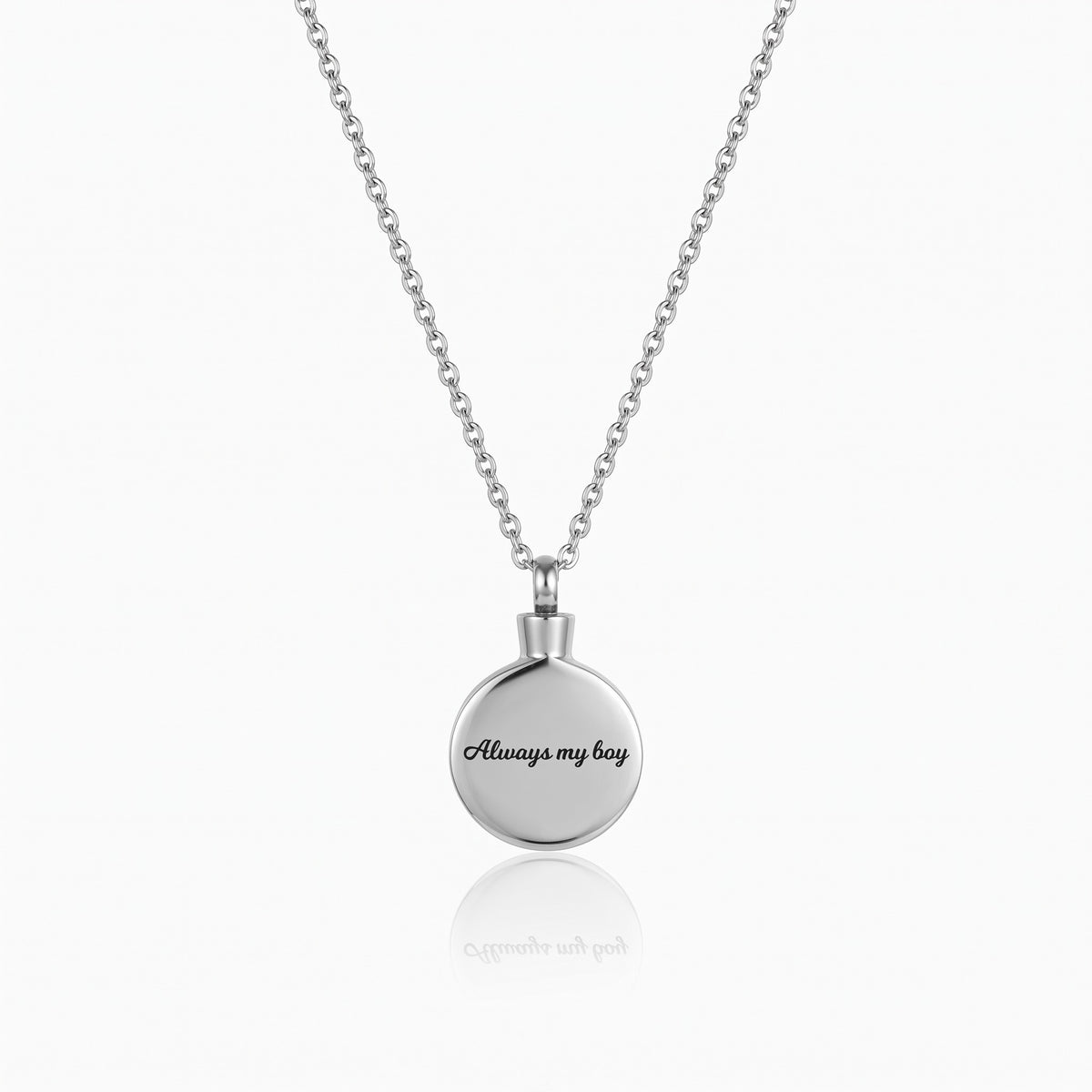 personalized tree of life cremation urn necklace in stainless steel