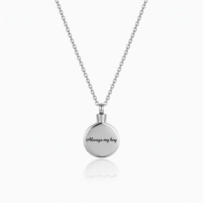 personalized tree of life cremation urn necklace in stainless steel