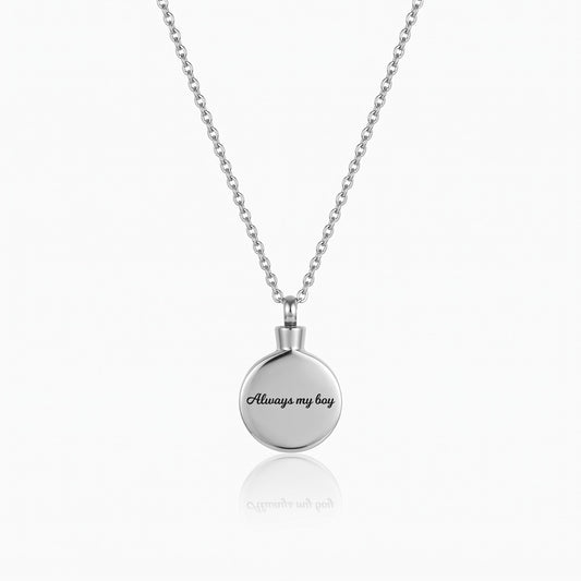 personalized tree of life cremation urn necklace in stainless steel