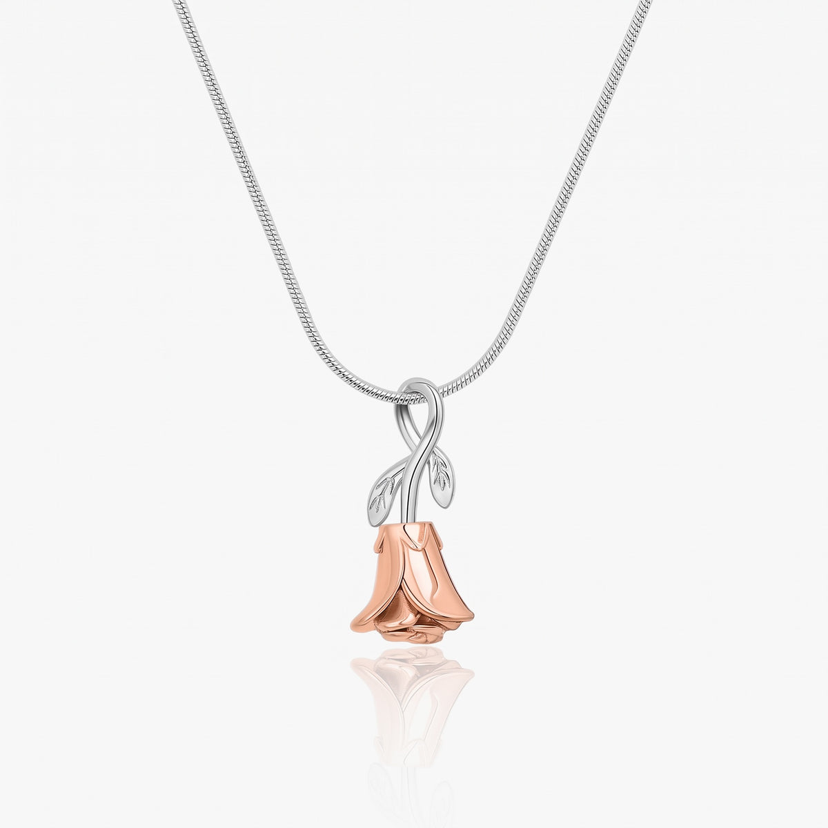 personalized rose flower urn necklace with engraved text