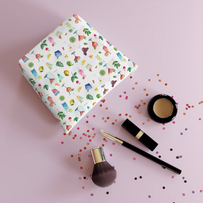 Cocktail Print Cotton Cosmetic Bag/Makeup Travel Pouch