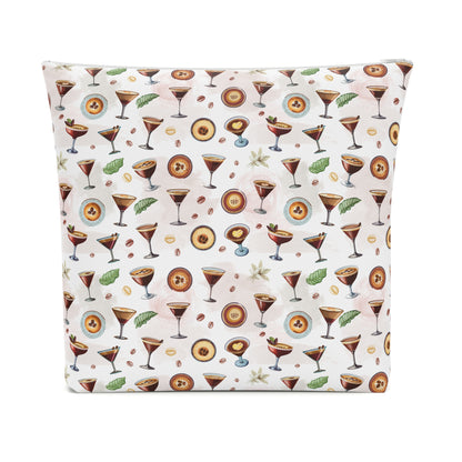 Espresso Martini Print Cotton Cosmetic Bag/Makeup Travel Pouch