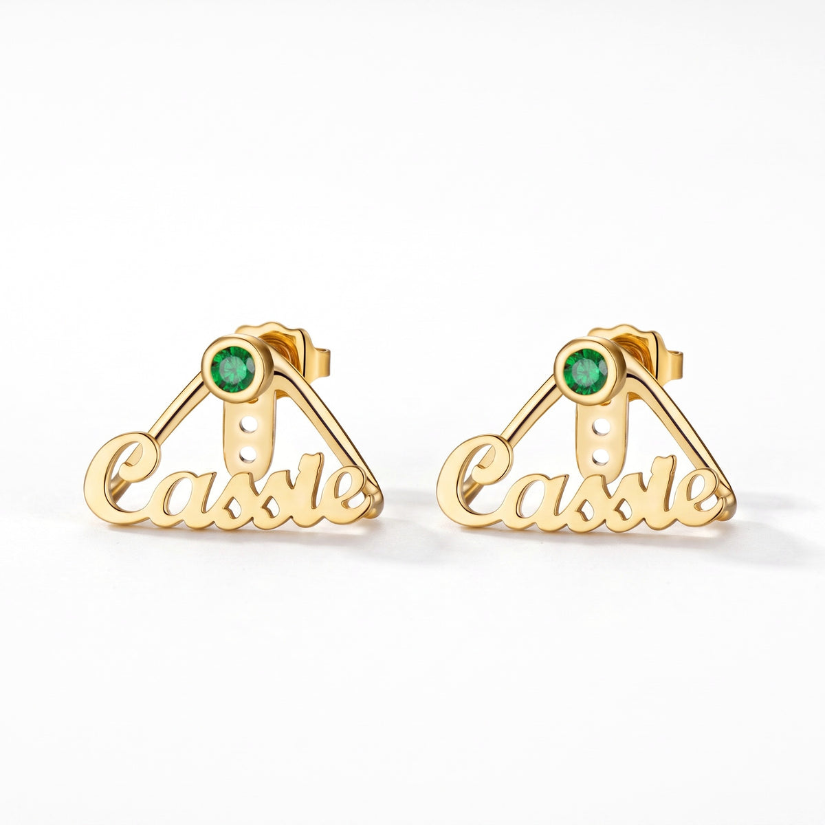 custom name birthstone wrap cuff earrings