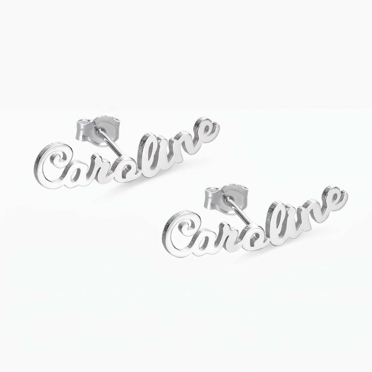 personalized name stud earrings