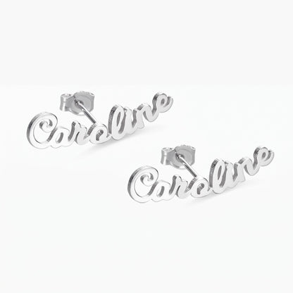 personalized name stud earrings