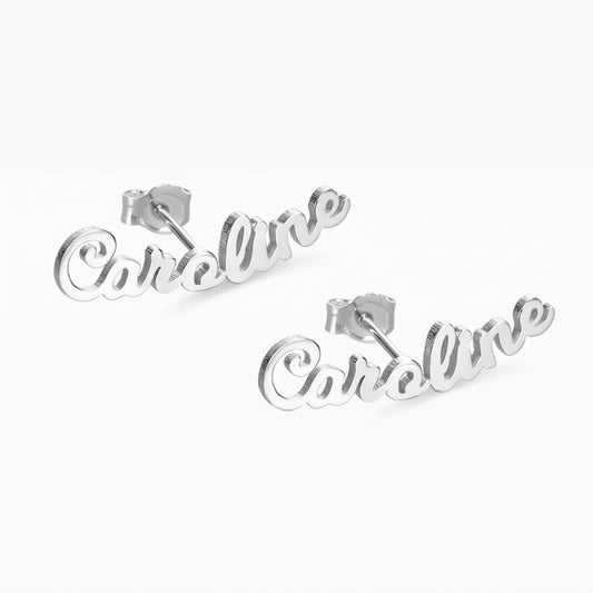 personalized name stud earrings