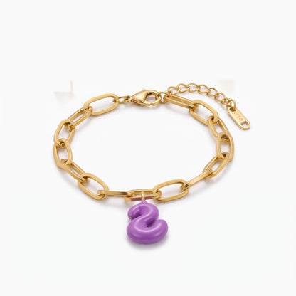 personalized macaron color initial bracelet