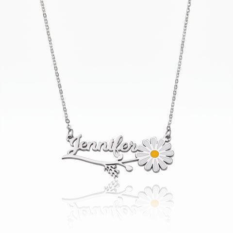 Personalized Daisy Name Necklace