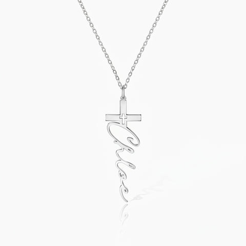 Custom Cross Name Necklace
