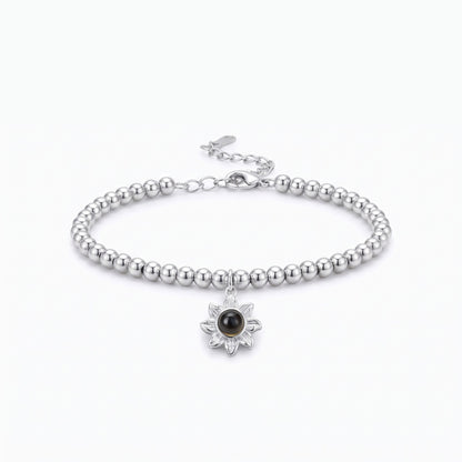 custom photo projection sunflower bracelet