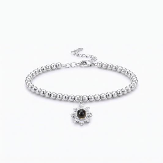 custom photo projection sunflower bracelet