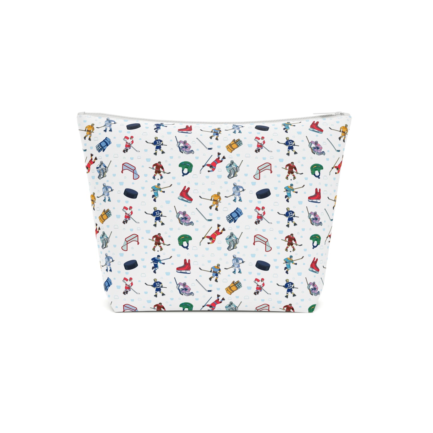 Ice Hockey Print Cotton Cosmetic Bag/Makeup Organizer/Travel Pouch