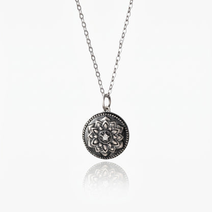 custom vintage sunflower photo necklace