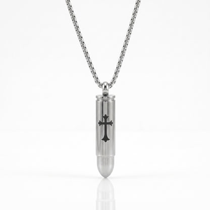 cross bullet urn necklace