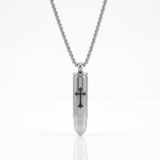cross bullet urn necklace