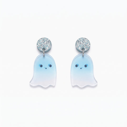 ghost acrylic dangle earrings