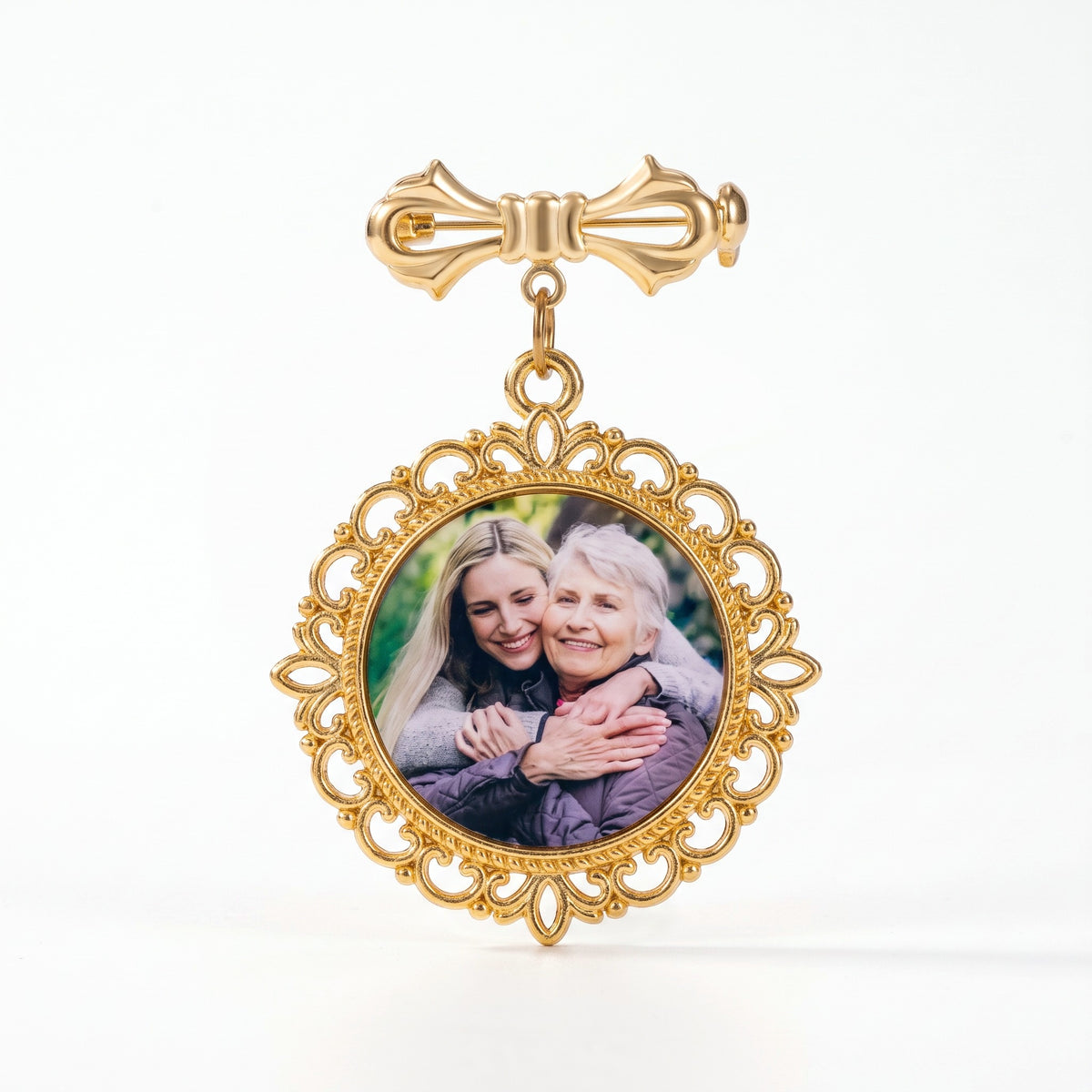personalized photo wedding lapel pin