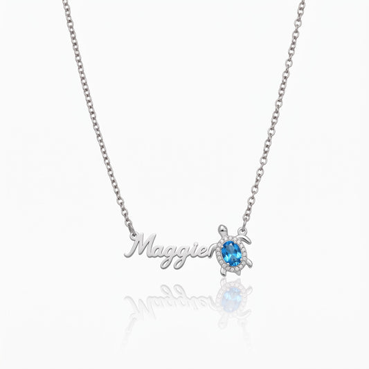 personalized turtle name necklace