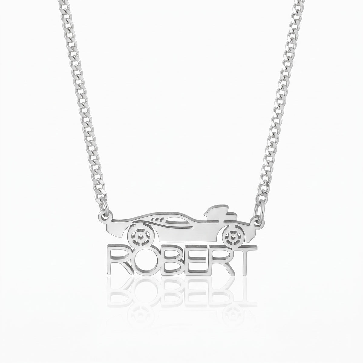 personalized car necklace stainless steel custom name jewelry for car racing fans car lovers boys custom name chain gift car racer gift