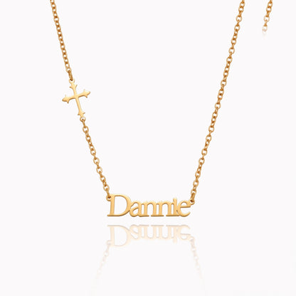 personalized sideway name cross necklace christinan minimalist jewelry 1st communion gift religious minimalist name jewelry for her