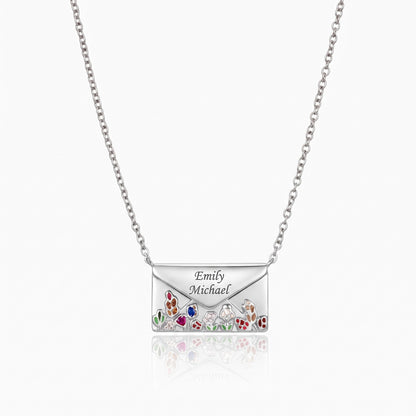 custom engraved hidden message envelope necklace