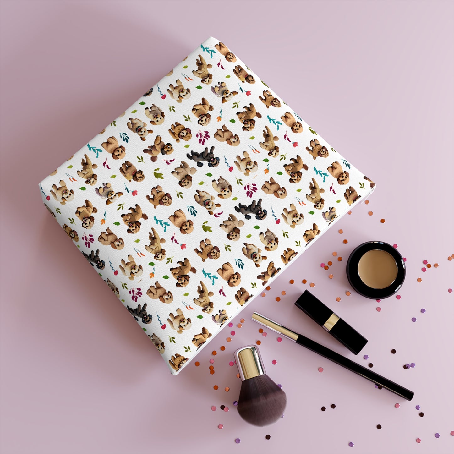 Cockapoo Print Cotton Cosmetic Bag/Makeup Travel Pouch