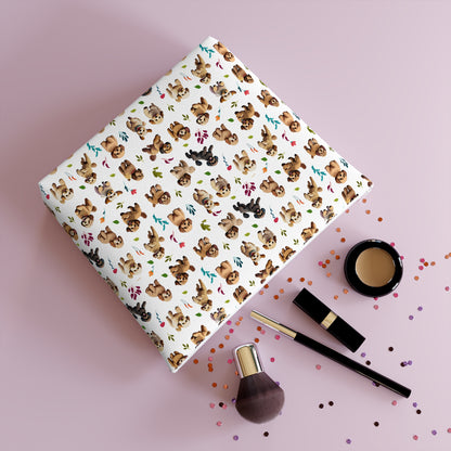 Cockapoo Print Cotton Cosmetic Bag/Makeup Travel Pouch