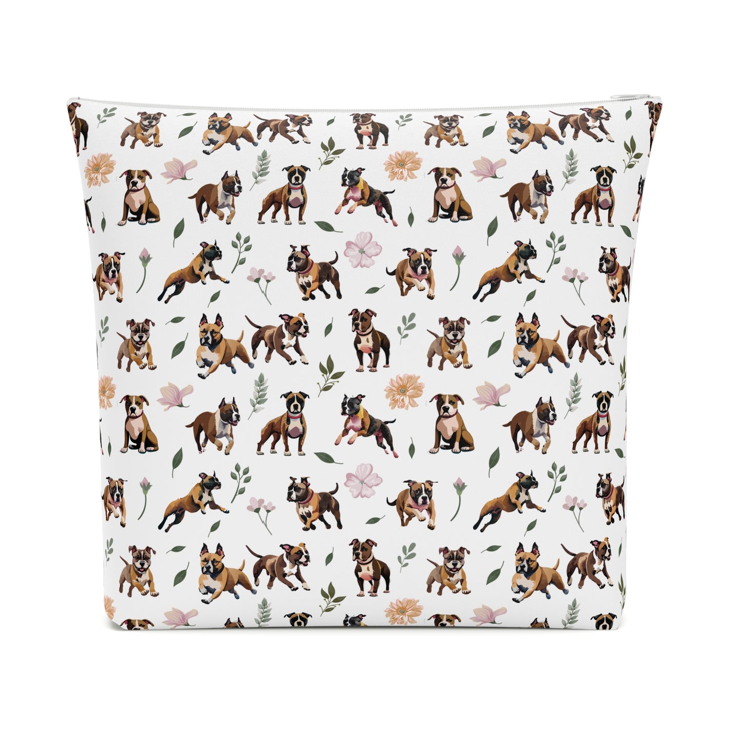 Staffordshire Bull Terrier Print Cotton Cosmetic Bag/Makeup Travel Pouch