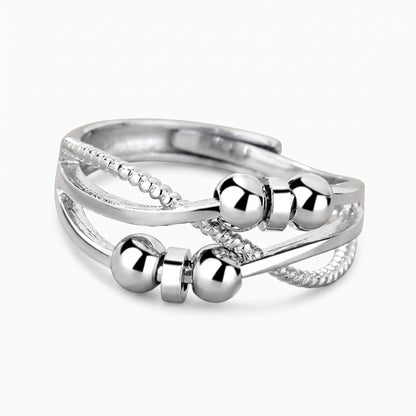 anti anxiety bead ring fidget ring for anxiety adjustable rotating ring for fidgeting anxiety silver anti anxiety ring