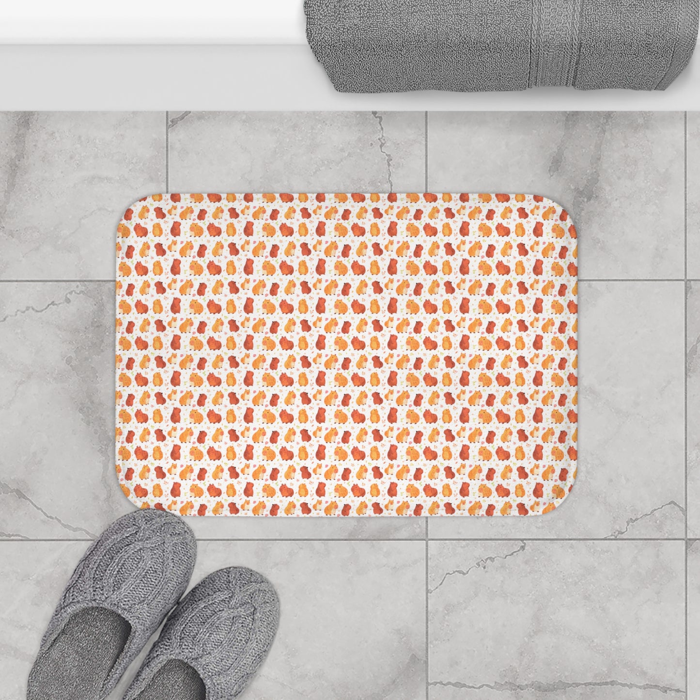 Capybara Print Bath Mat