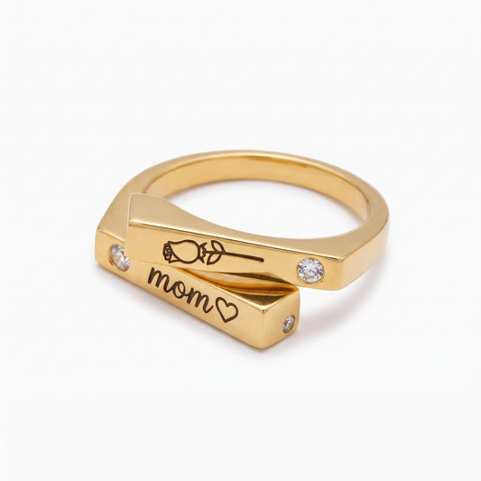 personalized birthflowers birthstones ring best friends matching birthflower birthstone rings couples sentimental engraved ring
