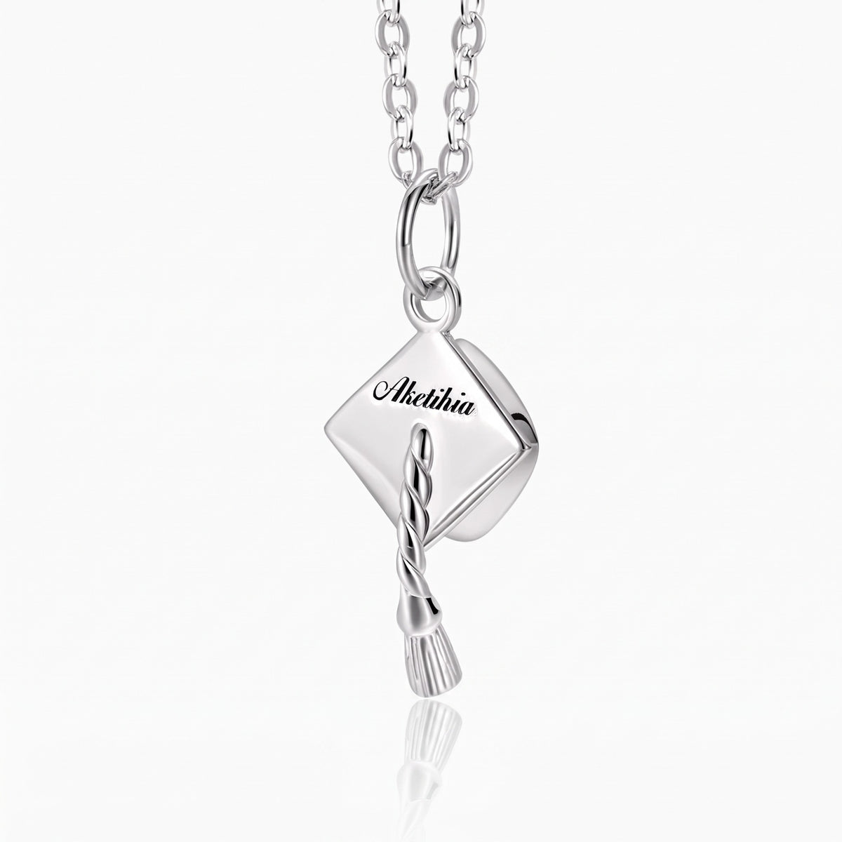 custom engraving mortarboard graduation cap charm necklace 925 sterling silver graduation hat pendant graduation womans jewelry gift