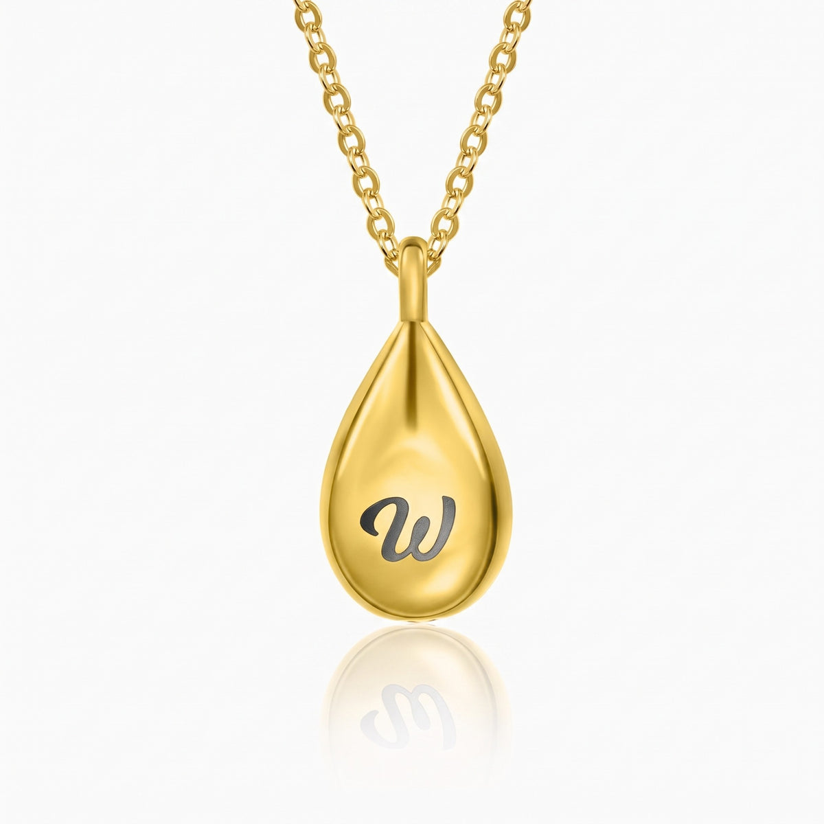 custom tiny teardrop urn necklace with initial personalized cremation urn jewelry cremation ashes storage necklace bereavement gift
