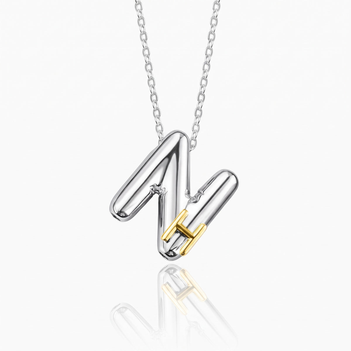 personalized double initial bubble letter necklace 3d letters two bubble initials necklace custom bubble letter necklace couples jewelry