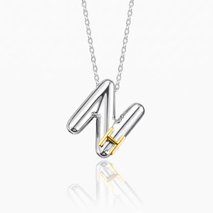 personalized double initial bubble letter necklace 3d letters two bubble initials necklace custom bubble letter necklace couples jewelry