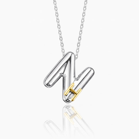 personalized double initial bubble letter necklace 3d letters two bubble initials necklace custom bubble letter necklace couples jewelry