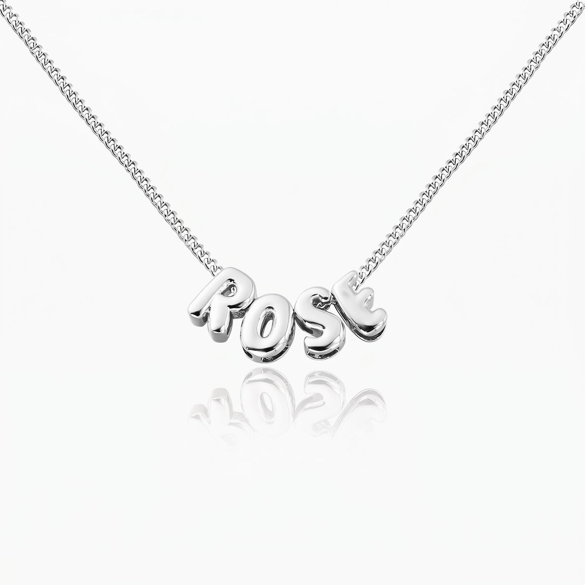 personalized bubble 3d letter name necklace chunky balloon initial necklace for girlfriend bestfriend balloon letter name necklace