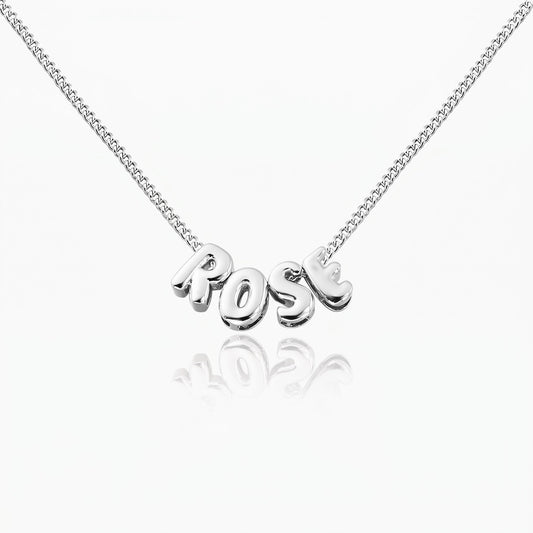 personalized bubble 3d letter name necklace chunky balloon initial necklace for girlfriend bestfriend balloon letter name necklace