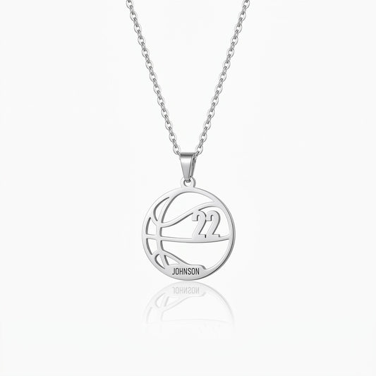 custom engraved name number basketball ball necklace basketball player number necklace basketball team stainless steel ball necklace