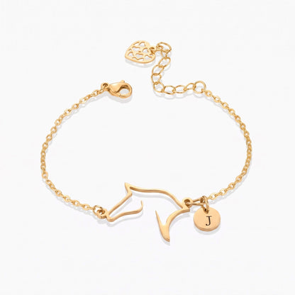 custom initial horse silhouette bracelet personalized horse bracelet with initial charm gift for horse lover rider mom horse jewelry