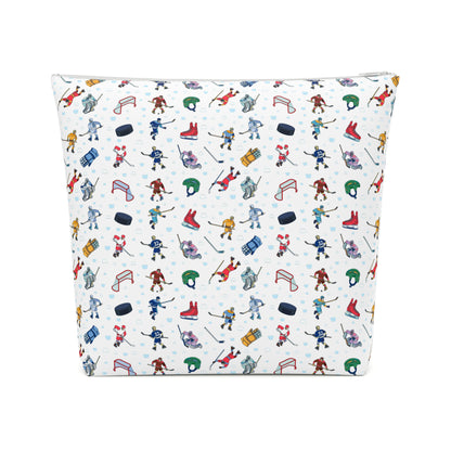 Ice Hockey Print Cotton Cosmetic Bag/Makeup Organizer/Travel Pouch