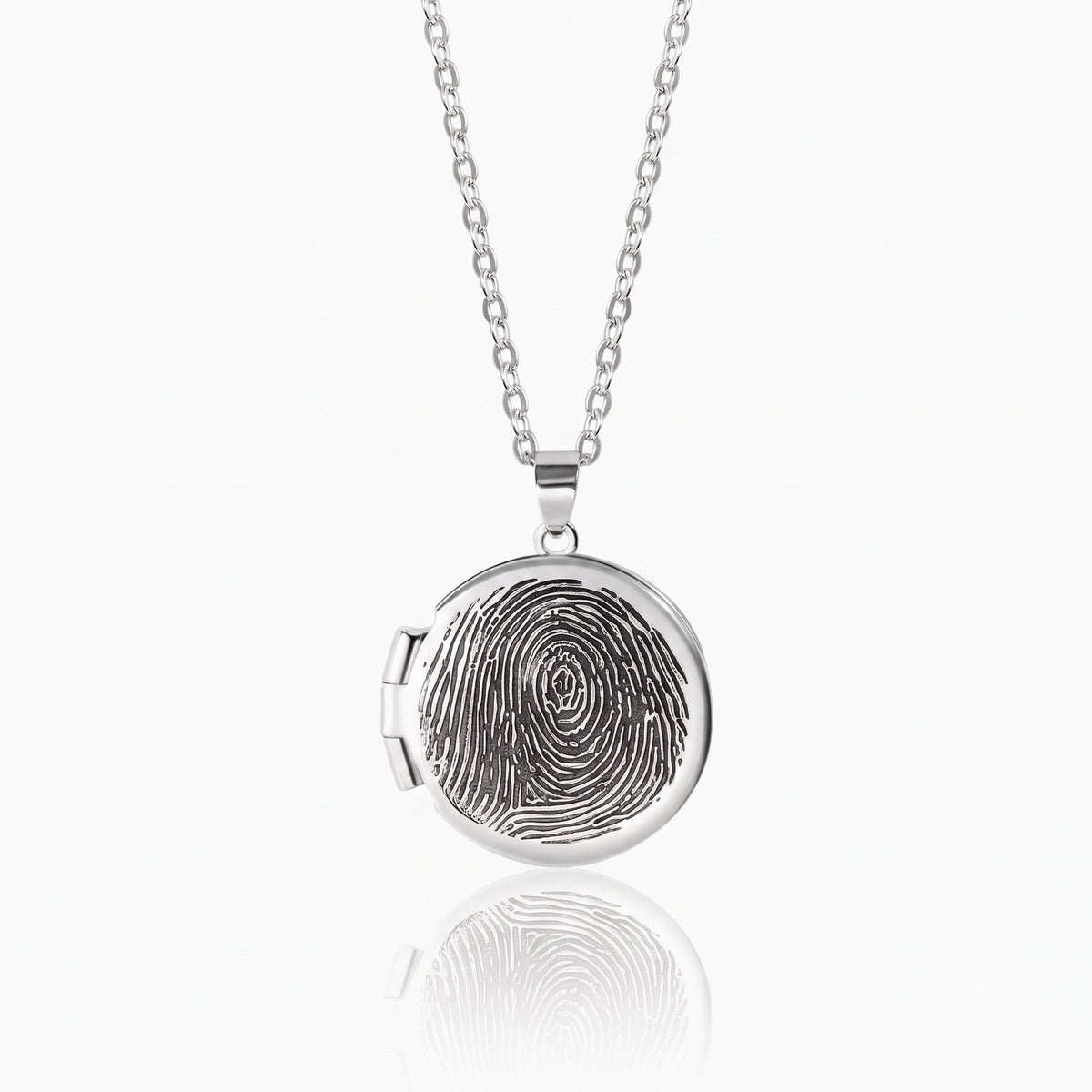 personalized fingerprint engraving locket necklace with custom photos engravings custom fingerprint locket unique memorial keepsake gift