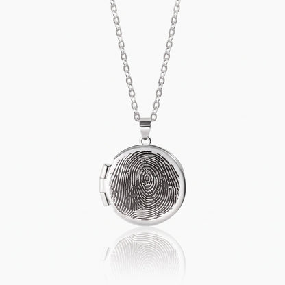 personalized fingerprint engraving locket necklace with custom photos engravings custom fingerprint locket unique memorial keepsake gift