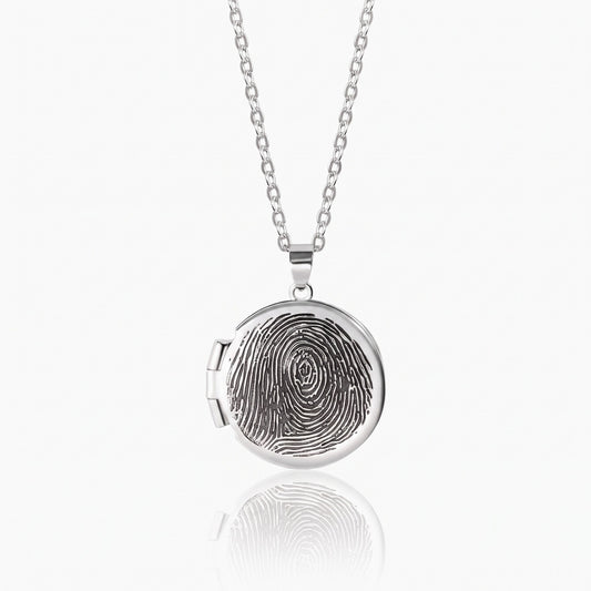 personalized fingerprint engraving locket necklace with custom photos engravings custom fingerprint locket unique memorial keepsake gift